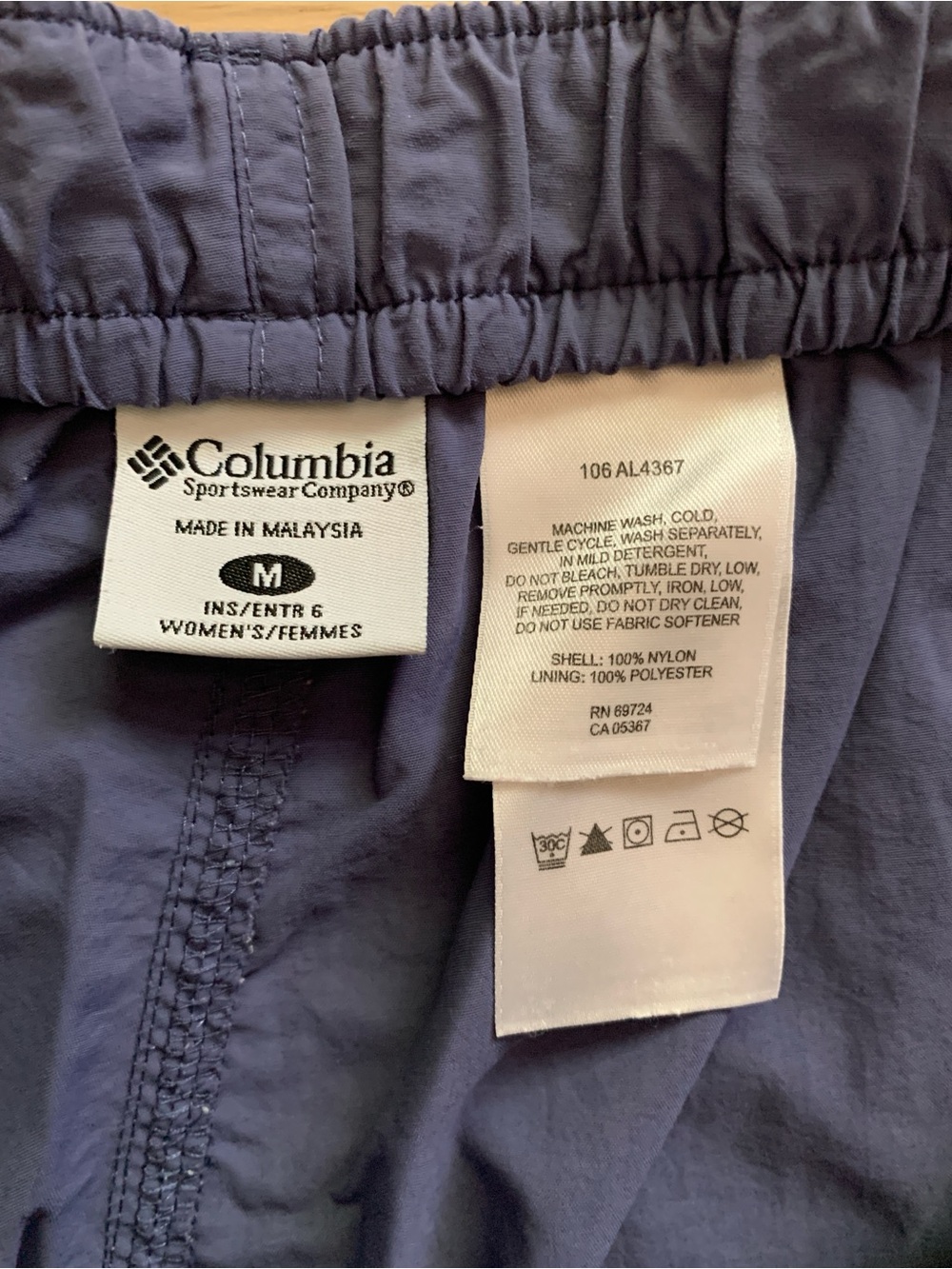 Vintage 80s Columbia Baggies Women's M Granola Hiking Shorts outdoor Periwinkle - Picture 9 of 10